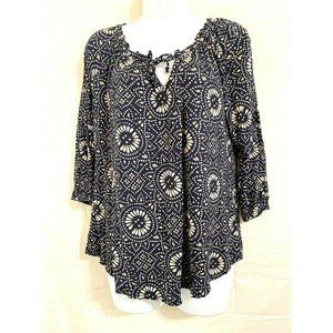 Lucky Brand Pullover Top 3/4 Sleeve Size S V29E